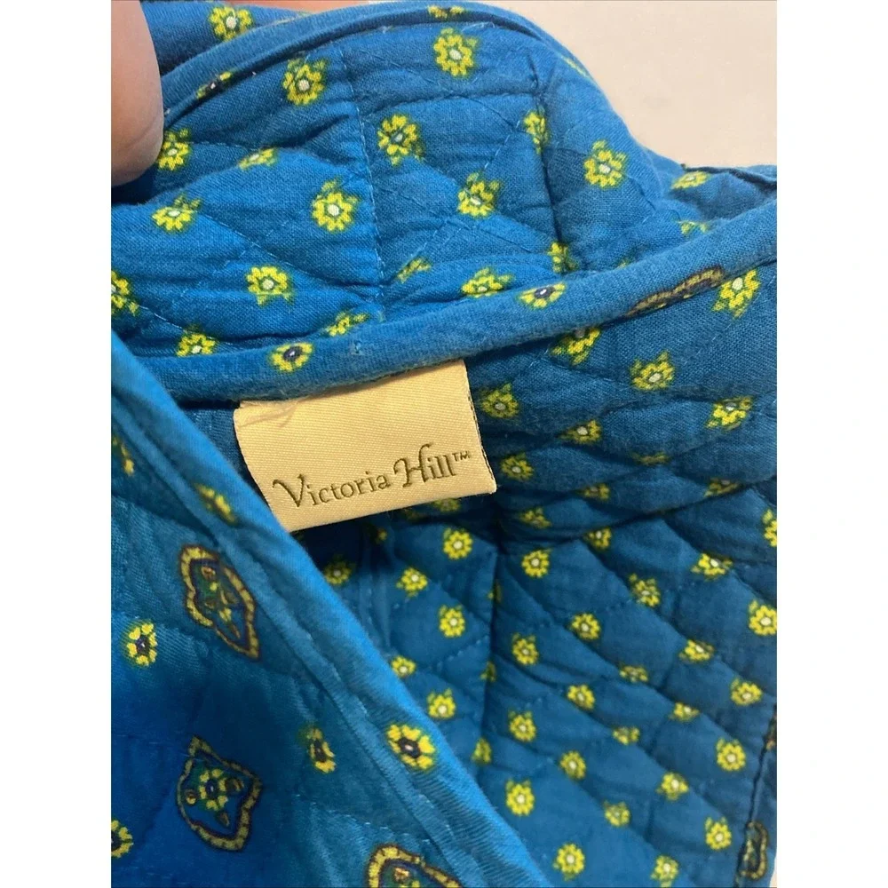 Victoria Hill Quilted Diaper Overnight Tote Large Travel Bag Cotton Blue Paisley - Picture 10 of 16